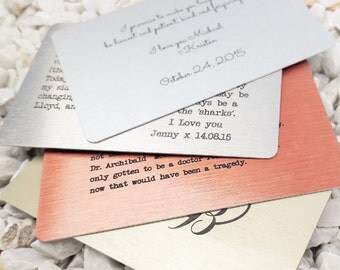 wallet insert ,copper wallet insert card, Engraved Wallet Card,Christmas Gift,wallet insert dad,personalized wallet insert card.