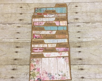 Recipe Card Dividers 3x5, 4x6, Country, Rustic, Wood
