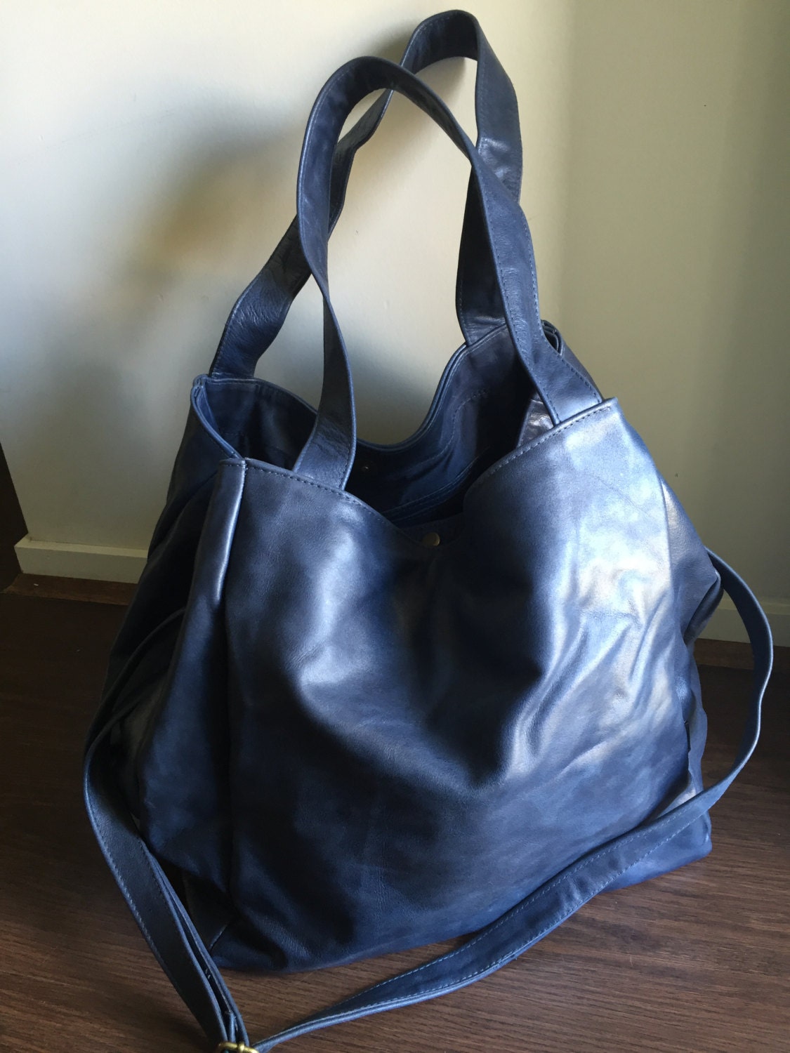 Extra large leather tote bag shoulder leather tote by TanaandHide