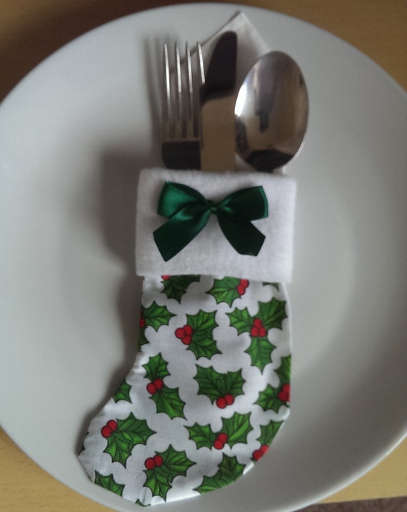 Christmas Holly cutlery Holder