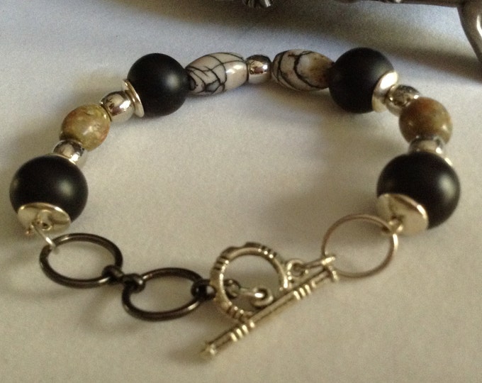 Onyx/Jasper Toggle Bracelet