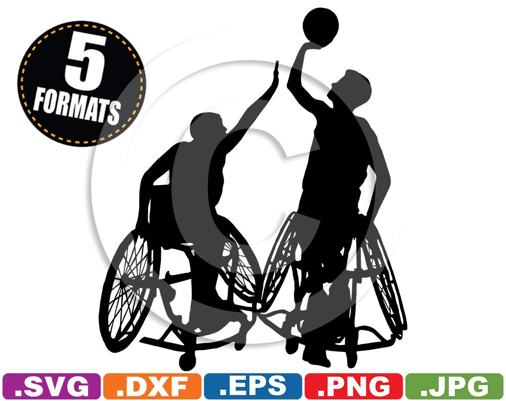 Wheelchair Basketball Silhouette Clip Art Image svg & dxf