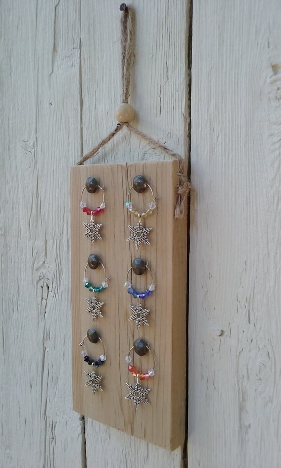 Rustic Wooden Wine Charms Holder Wine Charms Stand Wine