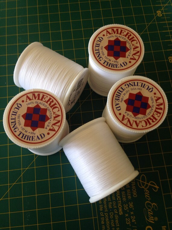 Quilting Thread AMERICANA Glaced cotton white. 150 yrds or
