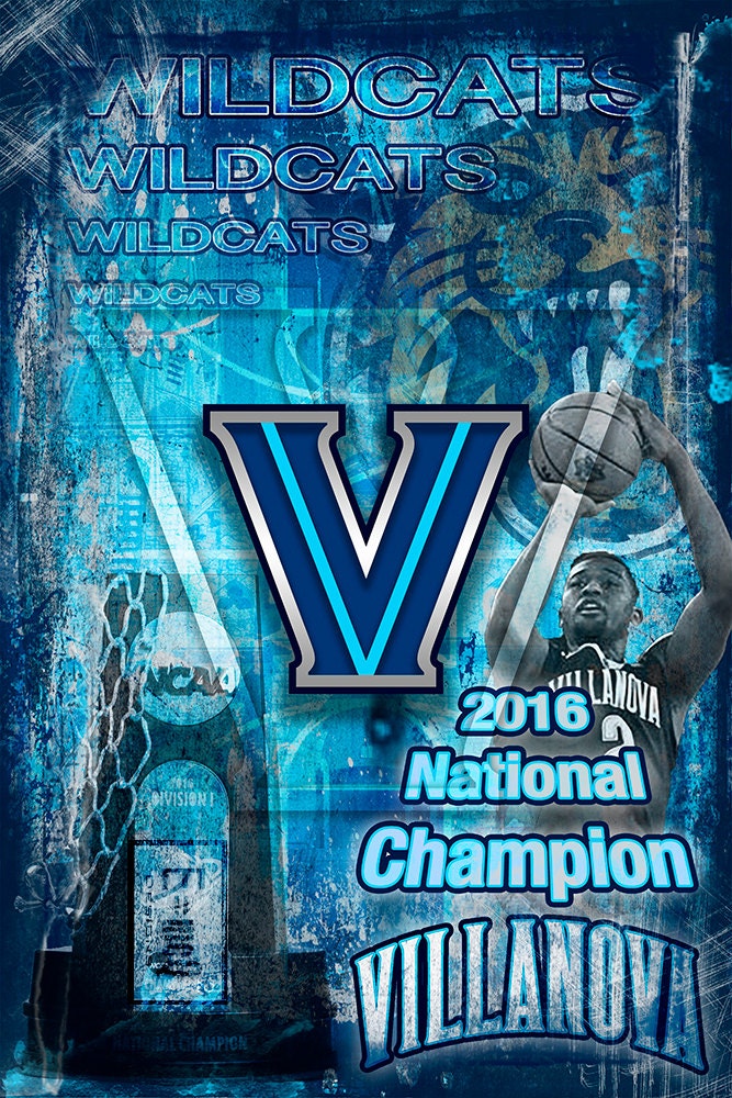 Villanova Wildcats 2016 NCAA Champions Art Villanova by McQDesign