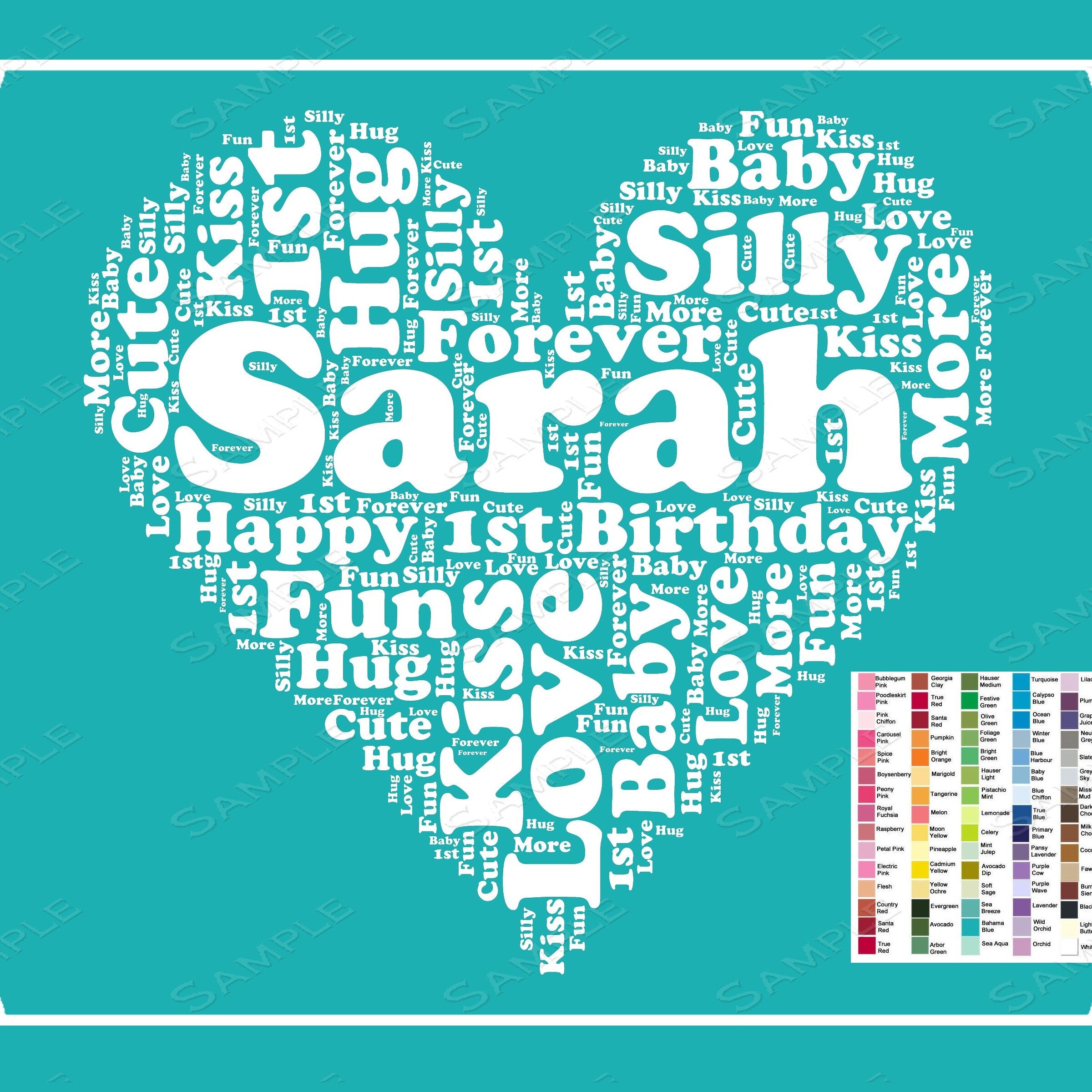 Personalized Word Art Birthday Gifts Anniversary by WordArtGifts