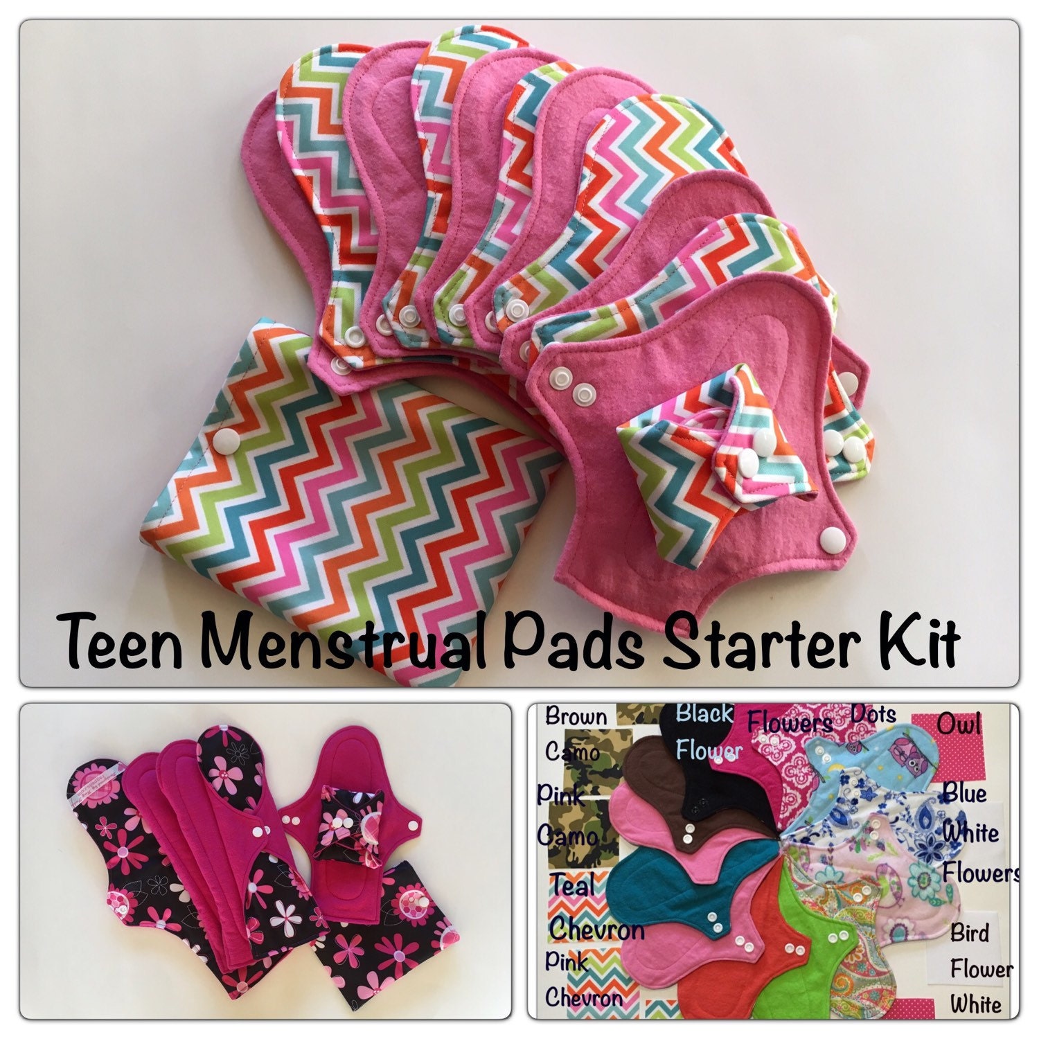 6 Teen Cloth Menstrual Pads Set Washable 6 9 Pads And Free   Il Fullxfull.951228966 3hth 