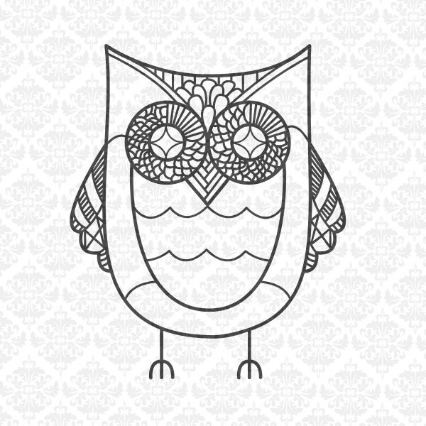 Download Owl Zentangle Animal Filigree Mandala Intricate SVG DXF Ai ...