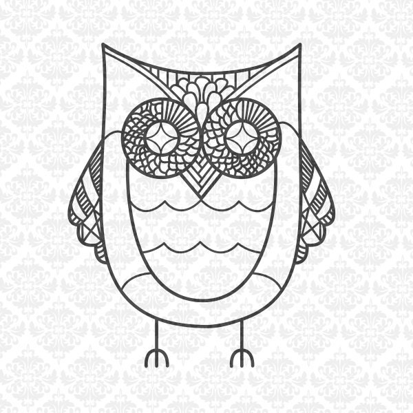 Download Owl Zentangle Animal Filigree Mandala Intricate SVG DXF Ai Eps PNG Scalable Vector Instant ...