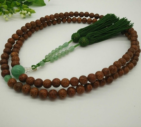 Zen Buddhist prayer beads great size brown bodhi seeds