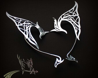 Ear Cuff Elf Sterling Silver| Dragon Ear Cuff | Fantasy jewelry | Elven ears | dragon art jewelry