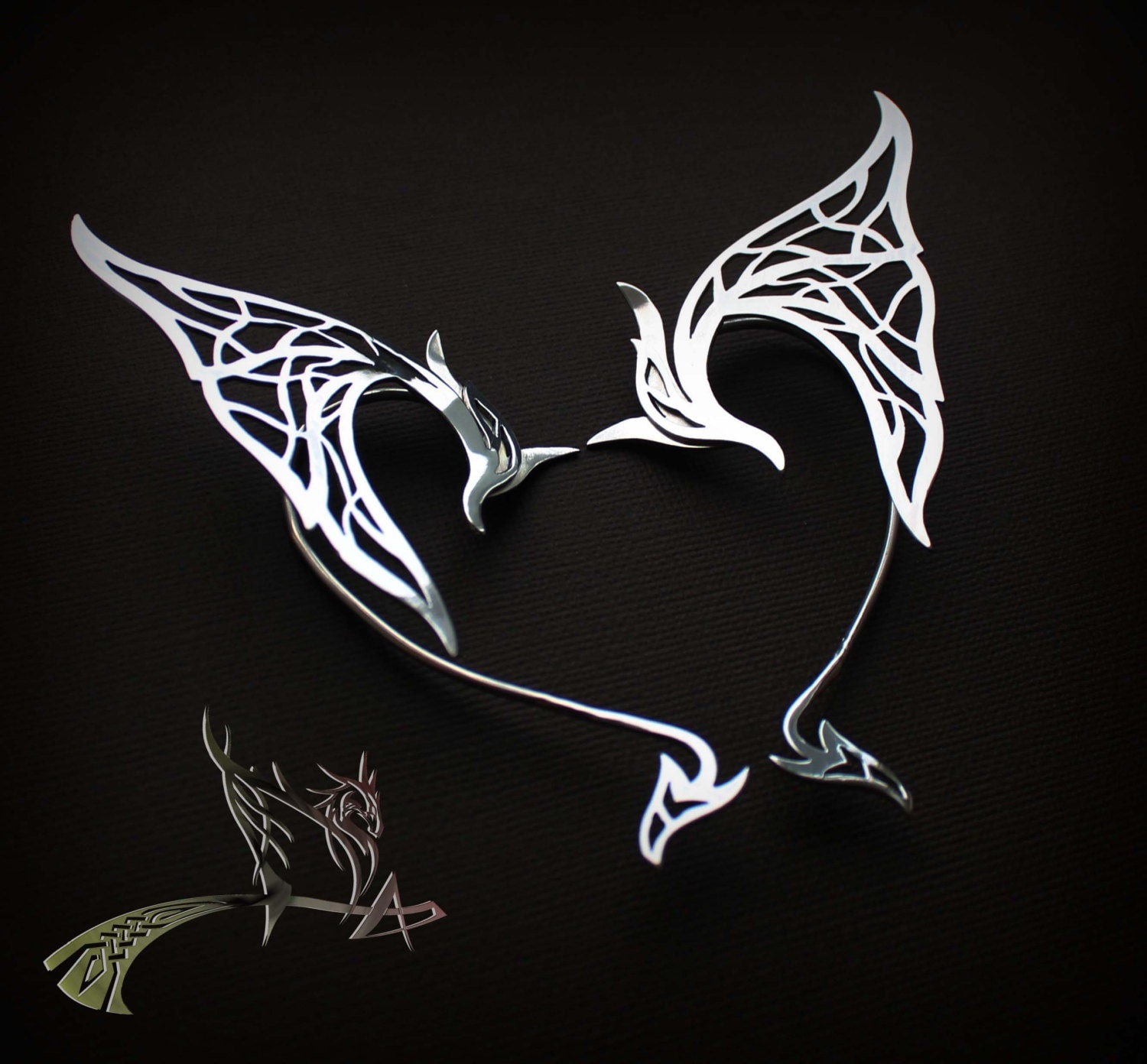 Ear Cuff Elf Sterling Silver Dragon Ear Cuff Fantasy