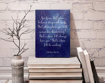 ON SALE J.M. Barrie quote Peter Pan quote by QuotesandProse