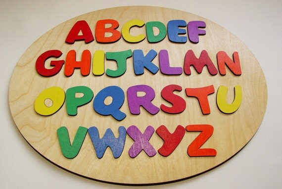 orange tree wooden alphabet crocodile puzzle