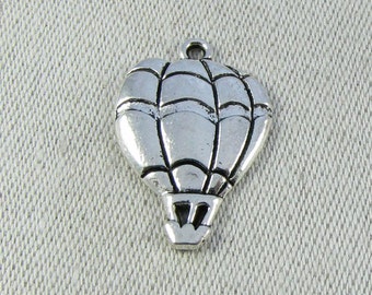 Set of (10) Silver Hot Air Balloon Charms 10 per package TRV019