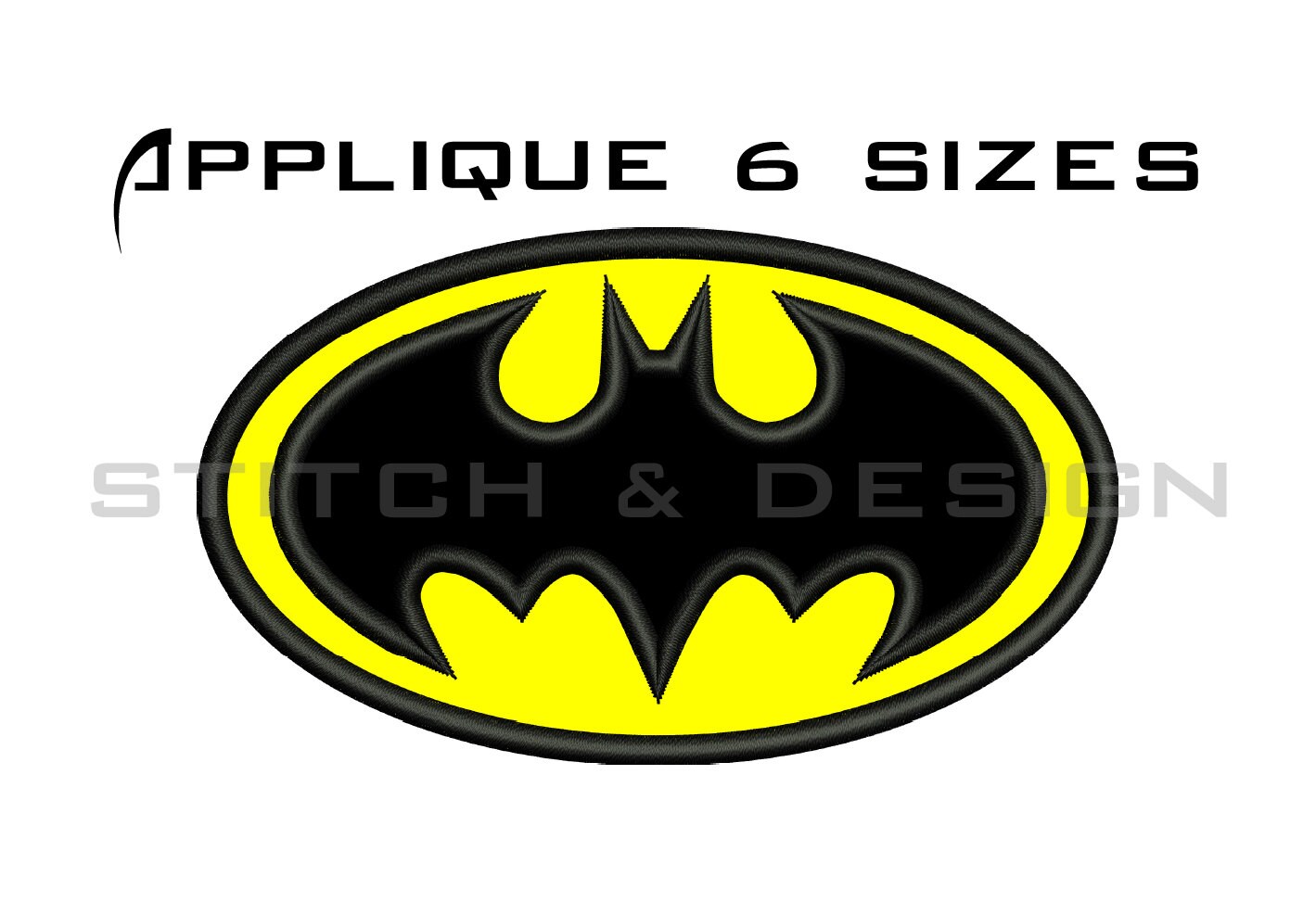 BATMAN APPLIQUE Design Batman EMBROIDERY by StitchAndDesigns
