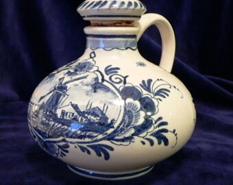 Dutch Delft Bols Small Liquor Bottle Decanter