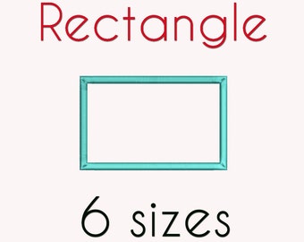 Rectangle Applique Machine Embroidery Design, 6 Sizes, Basic Shape DIGITAL INSTANT DOWNLOAD 049
