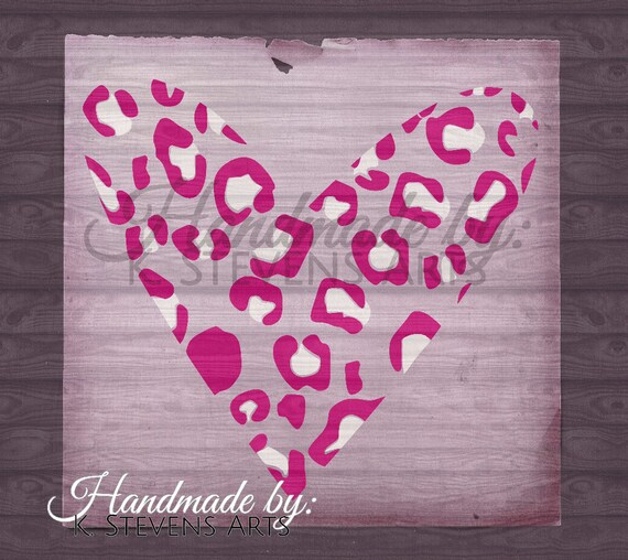 Download Leopard Print Heart Decal svg file Heart File for