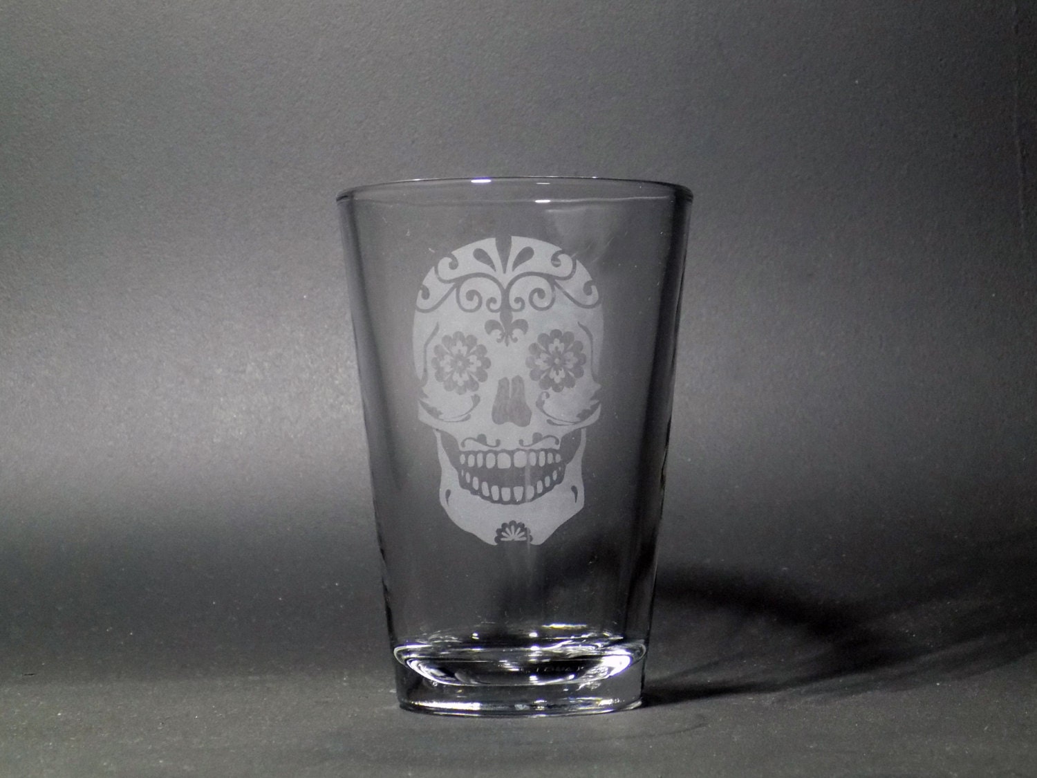 Sugar Skull 8 oz Juice Glass Dia de los Muertos Glass