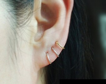 Cartilage Hoop Earrings,Cartilage Earrings,Nose Ring, Piercing Earrings,Seamless Hoop,Sterling Silver,Helix,Tragus,Ear Lobe