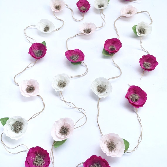 Boho Paper Flower GarlandCrepe Paper Flower by SophiaandRoseCo