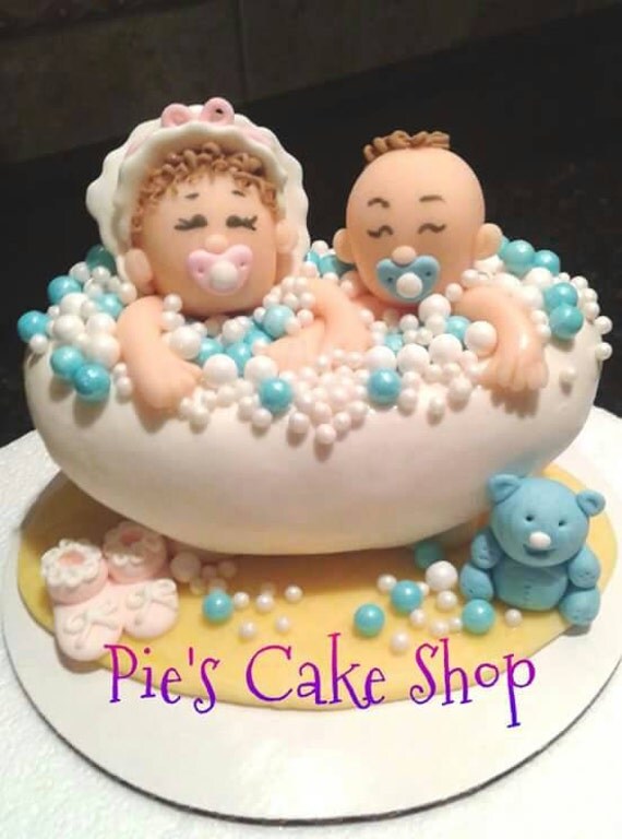 Baby Shower Fondant BATHTIME BABIES Edible cake toppers