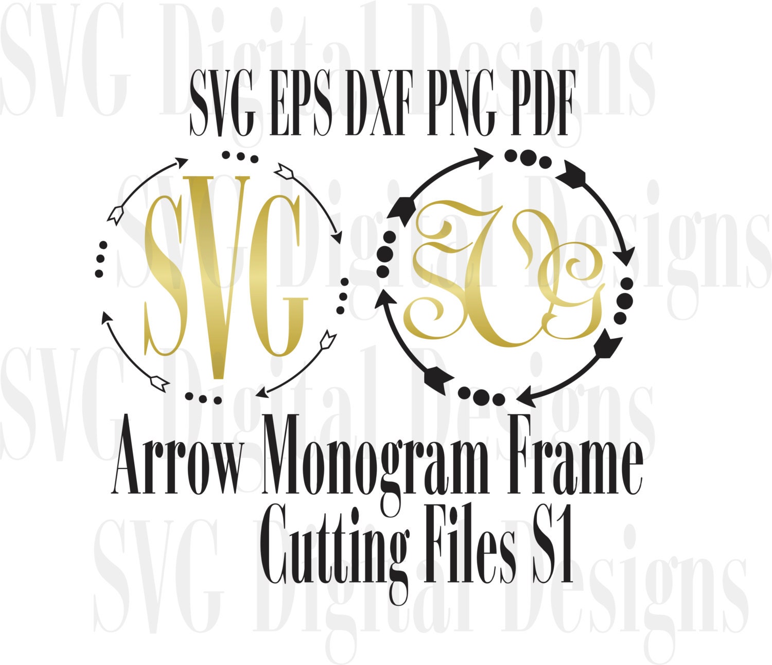 Download Arrow Monogram Svg Files, Cute Arrow Svg Digital Design ...