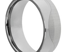 wave tungsten carbide wedding ring