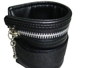 Wrist wallet "Silver", travel bracelet, cuff wallet, safety wallet, ankle pouch, secret wallet.