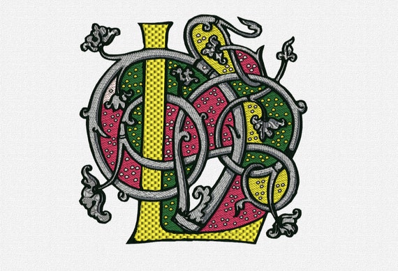 Illuminated Letter L from SewArtHQ on Etsy Studio