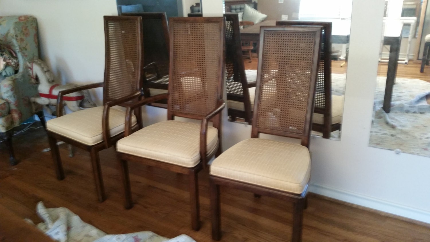 Vintage Henredon Campaign Dining Table and Chairs PRICE