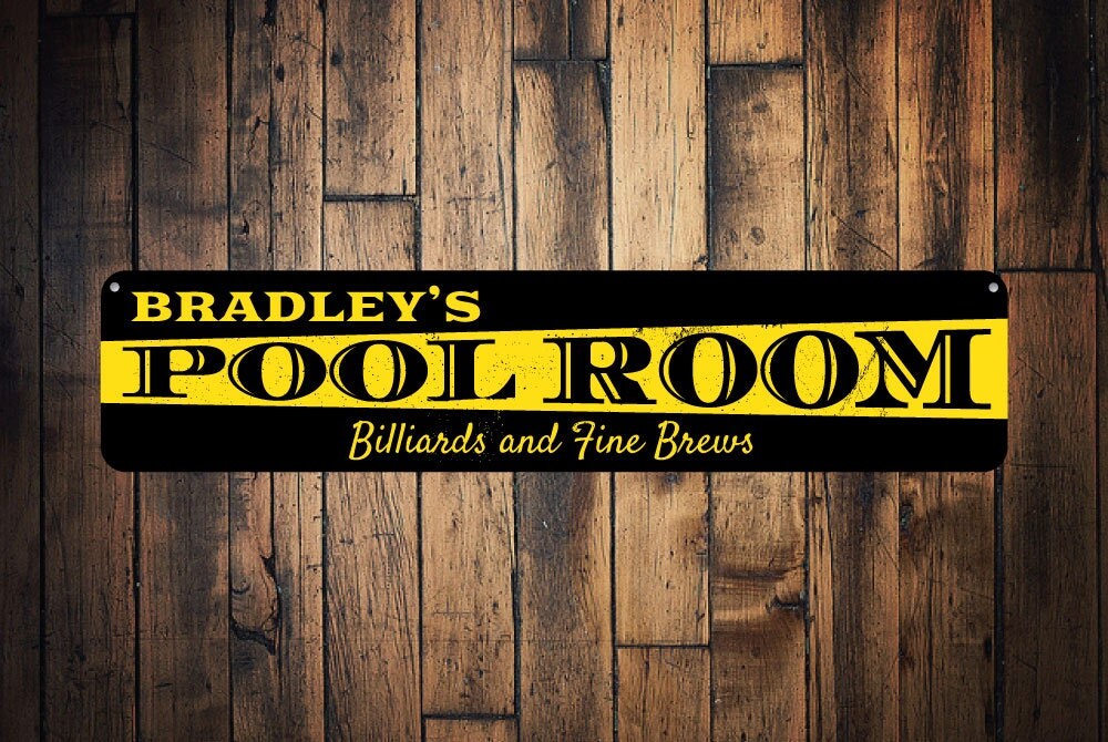 Pool Room Sign Personalized Billiards & Fine Brews Sign