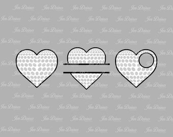 Golf heart SVG DXF EPS, split golf svg, golf file, golf monogram, golf svg,golf love files, files for Cricut, Sihouette files, svg files