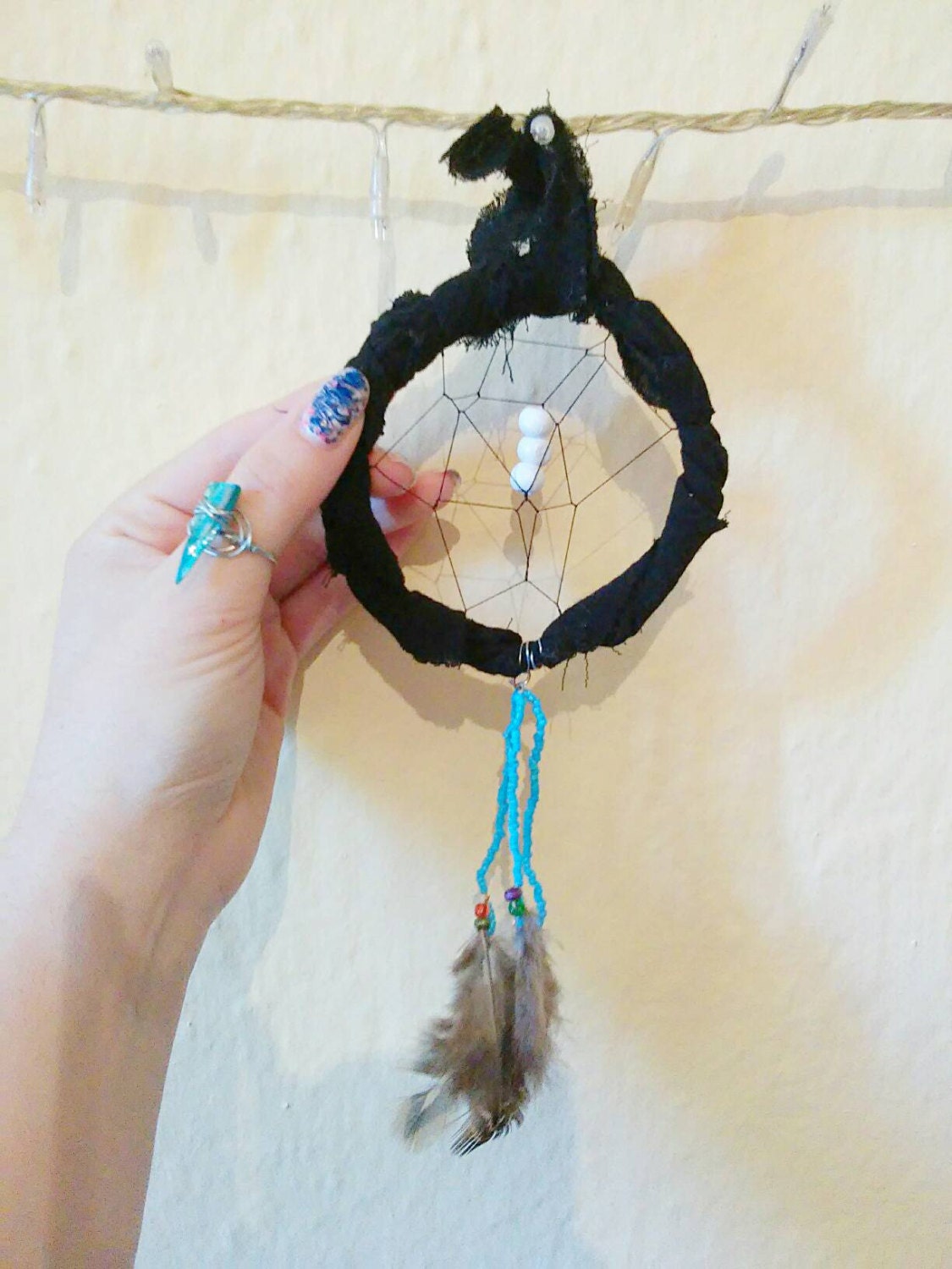 Blue and white dream catcher meaning