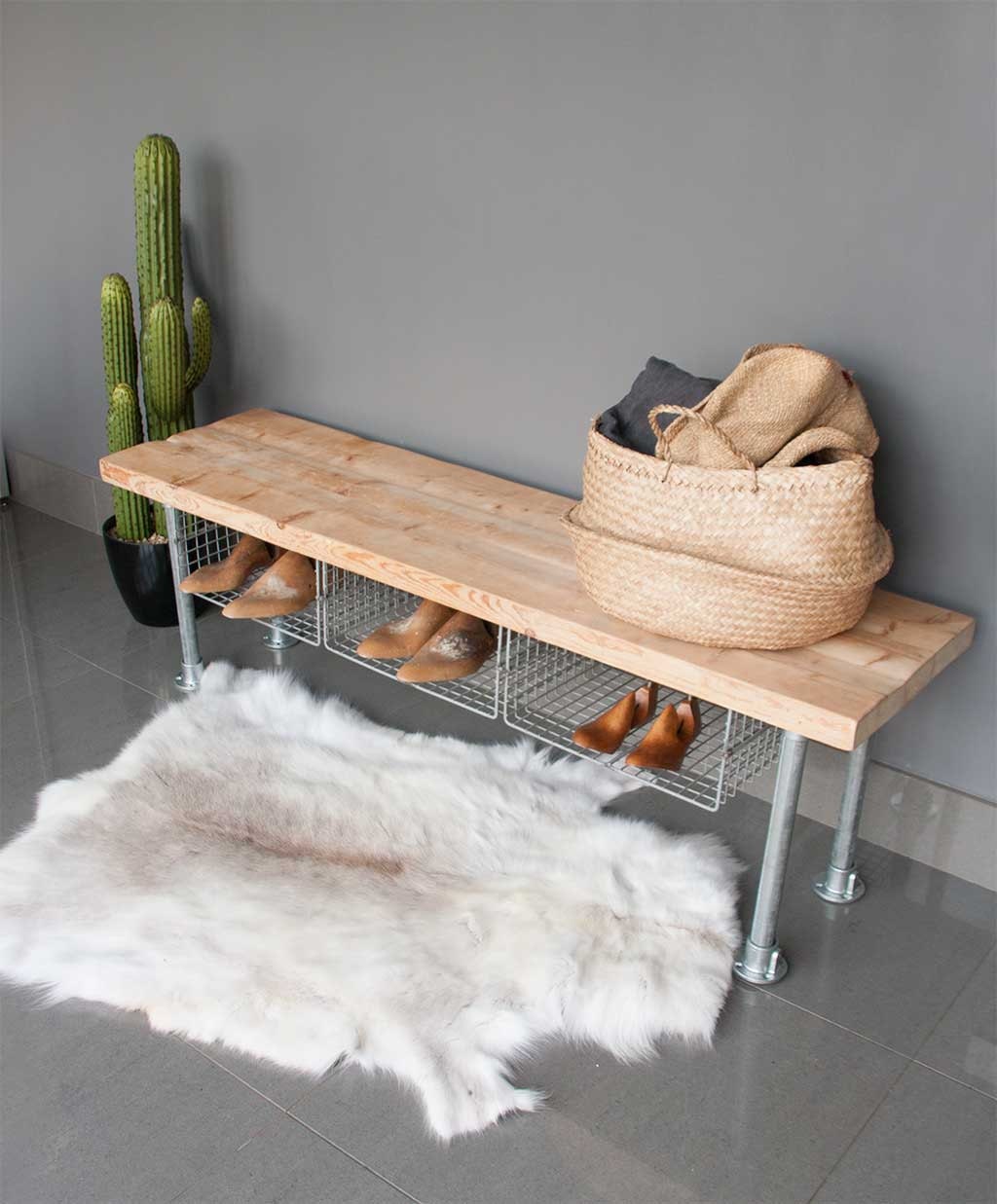 Wire Shoe Rack Bench