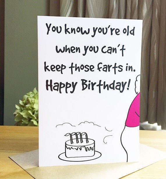 Items similar to Funny Birthday Card -You Know You're Old When You Can ...