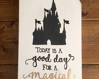 Rustic Home Decor, Magical Day Sign ~ Disney Wedding/ Anniversary, Rustic Pallet Sign, Hand Painted Sign, Disney Sign
