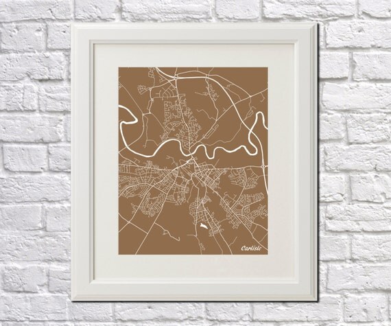 Carlisle Street Map Print Map of Carlisle City Street Map