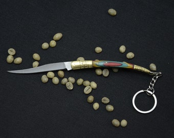 Mini Pocket Knife "Wasp" 5.9 inches, Folding Knife, Inlaid Handle Engraved Blade, Precision Blade, Elegant Gift for All