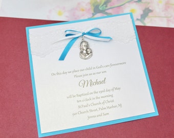 Christening invitation boy Baptism invitations boy Boys baptism Religious invitations boy First communion invitations Boy christening