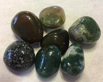 Tumbled Green Moss Agate