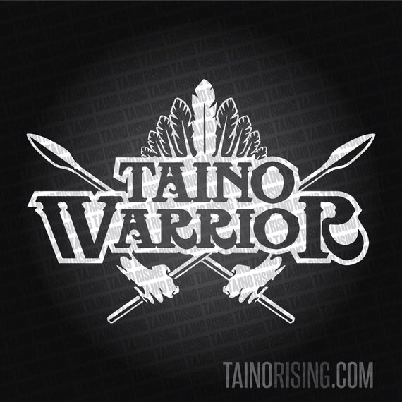 Taino Warrior Laptop Car Window Decal by Taino Rising Indian