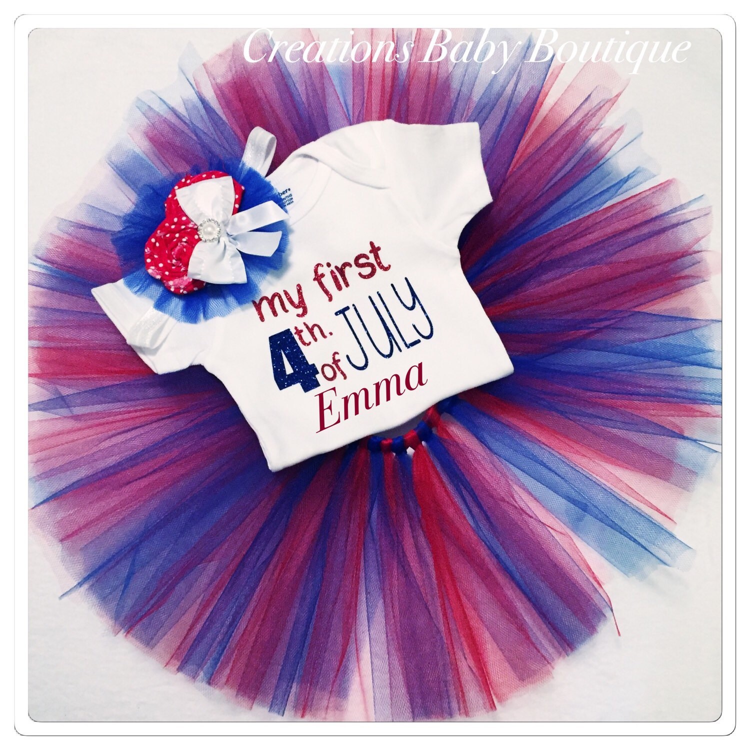 4th of July baby girl outfit my first 4th of by CreationsBabyB
