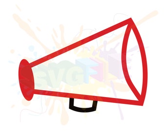 Cheer Megaphone SVG Files for Cutting Cricut Designs - SVG Files for Silhouette - Instant Download