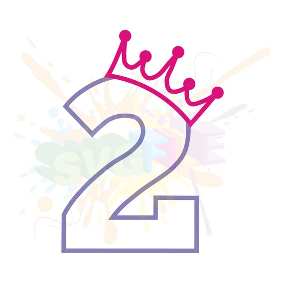 Download 2nd Birthday SVG Files for Cutting Two Cricut Numbers Second