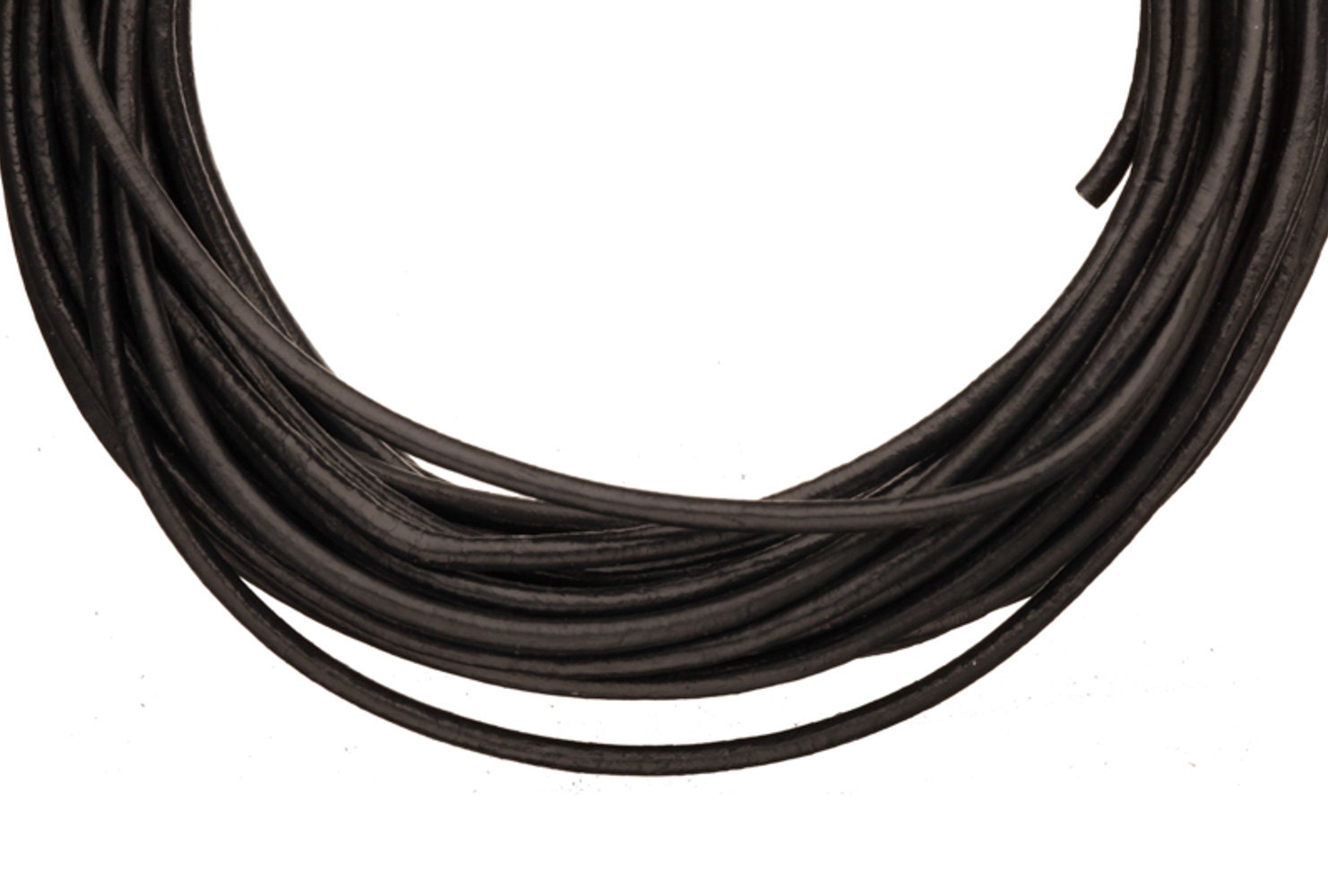 Full-grain leather cord 1.5mm round Navy blue 5 yard