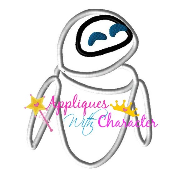 Wall E Inspired Eve Robot Applique by appliqueswcharacter on Etsy