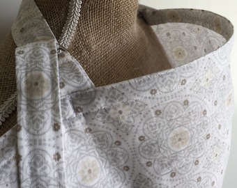 Nursing Cover Neutral Gray and Tan Mandala, Breastfeeding Cover Up, Breathable Nursing Cover
