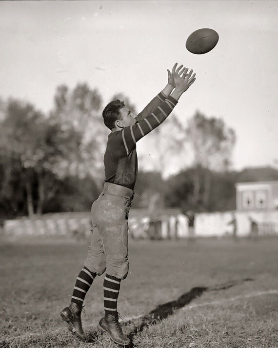1920's Antique football player Vintage by Antiquephotoarchive